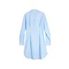 ELLE Irregular Pleated Striped Polo Neck Mid-Length Long Sleeve Dress Women dress Blue EL40030