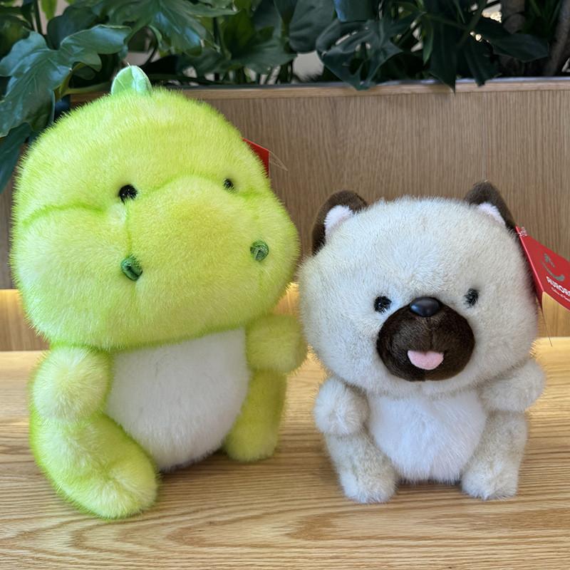 Cute Hairy Puppy Dinosaur Soft Plush Toy Big Head Baby Dinosaur Dog Stuffed Plushie Dolls Xmas Gift