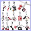 New Copper Plated Red Charms Beads Coffee Cherry Charm Pendant Fit Original Bracelet Diy Women Jewelry Accessories