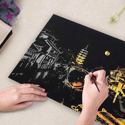 DIY City Night View Scratch Art Painting - Creative Handmade Gift for Best Friend or Boyfriend's Birthday