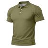 Men's Short Sleeve Polo Shirt Classic Fit Button Down Collar Casual Lightweight Breathable Fabric Summer Top