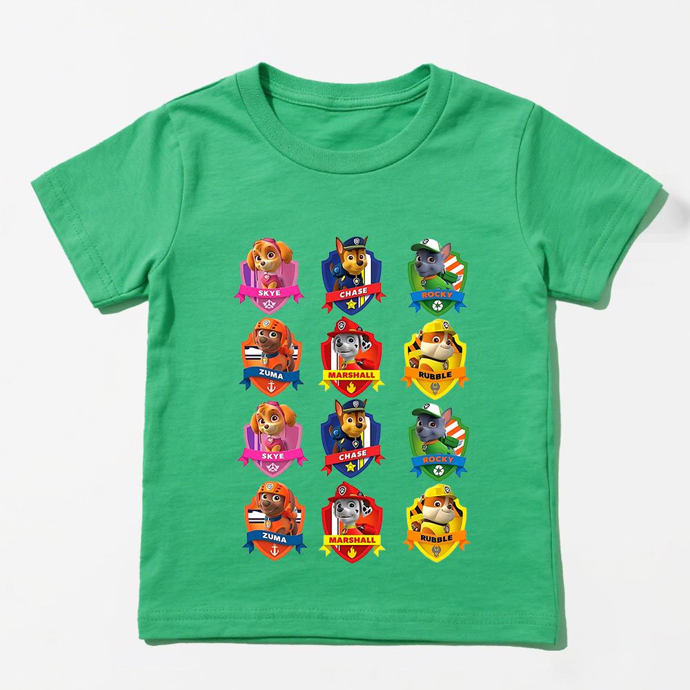 PAW Patrol Print Kids T Shirt Casual Boys Girls Short Sleeve Summer Top Soft Cotton Clothing