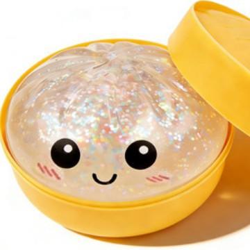 Gestoomd Brood Knijpspeeltje Langzaam Rijzend Glitters Stressbal Fidget Speeltje met Kralen Glitters Rekbaar Zacht Squishy Bureau Reis Cadeau