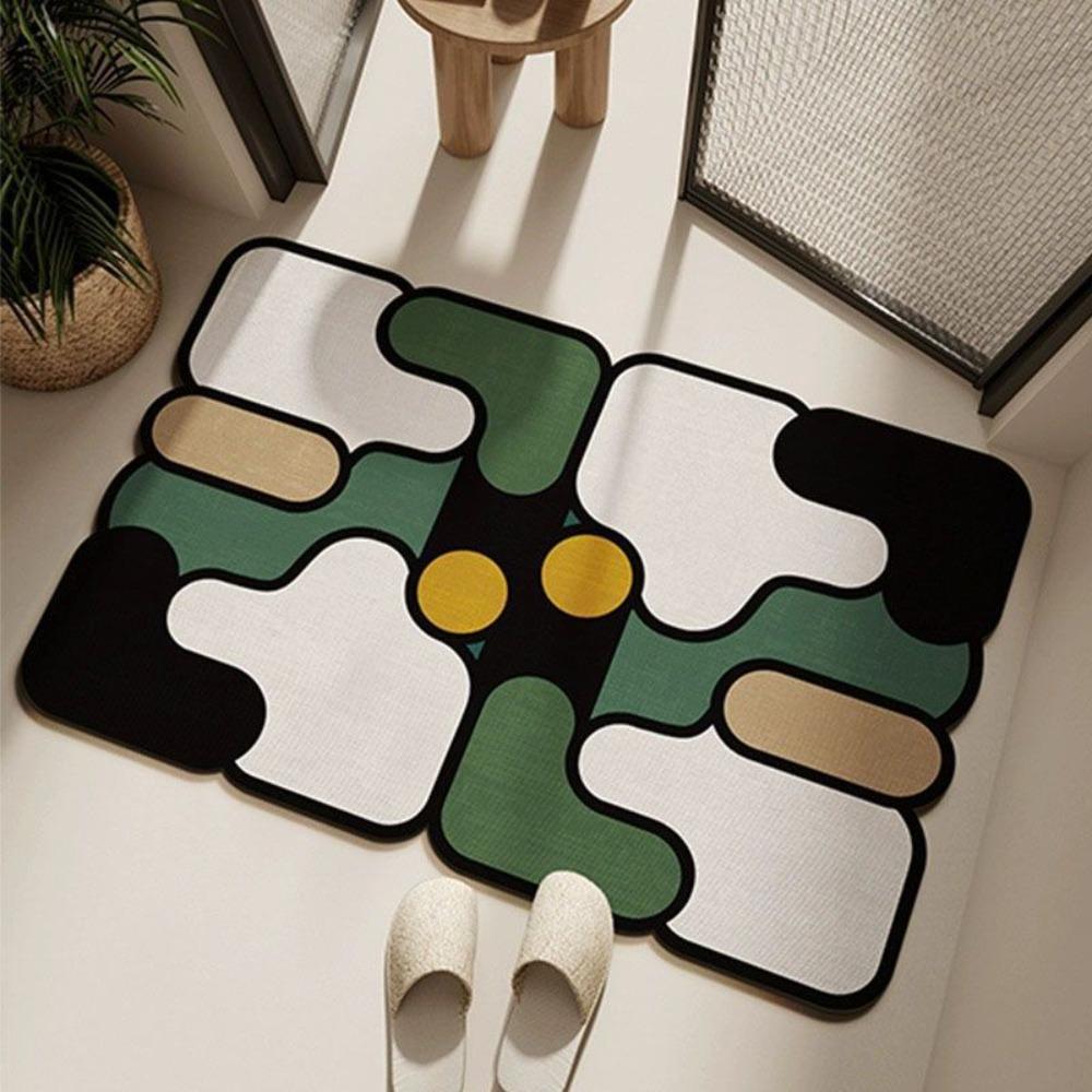 Diatomaceous Earth Bath Mat Fast Drying Absorbent Non Slip Floor Mat for Bathroom Toilet Easy Clean Home Decor Puzzle Design