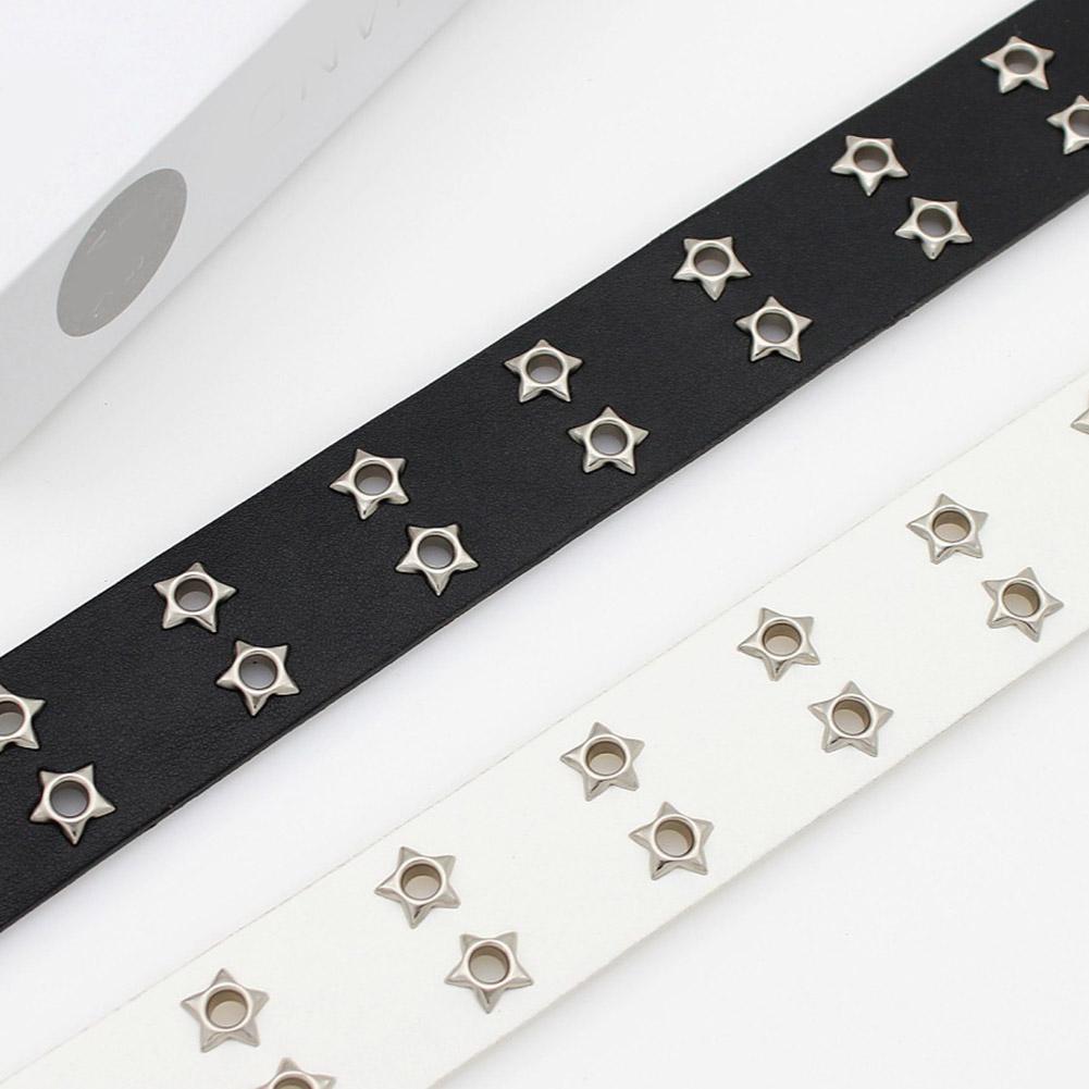 Star Eye Rivet Belt Hollowed-out Punk Belt For Man/women Buckle Decoration Y2K Fashion Pu Waist T1A0