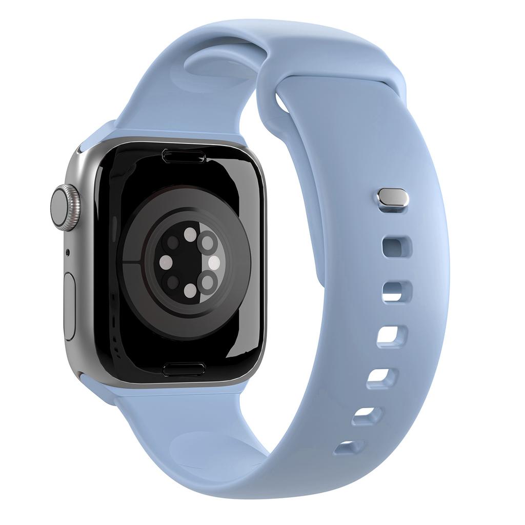 Bracelet en silicone pour Apple Watch 38 40 41 mm Icon bleu clair - 2 pièces