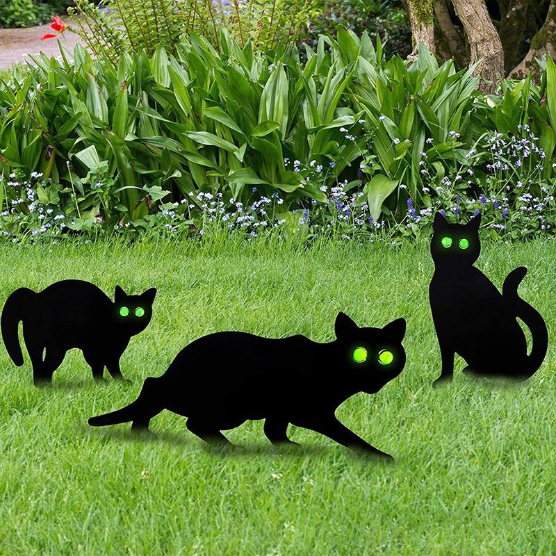 3 stücke Simulation Schwarze Katze Dekoration Zeichen Halloween Thema Karte Outdoor Garten Yard Decor Requisiten