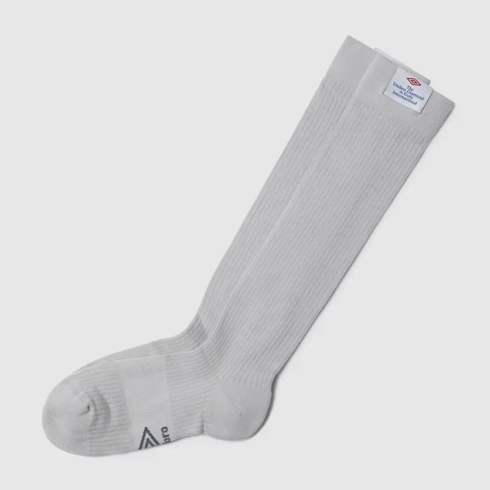 Women's Ribbed Loose Crew Long Socks Light Grey UR122CSC34
