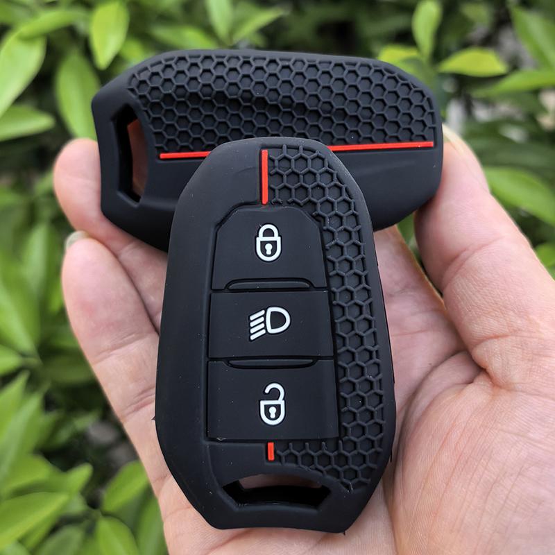 For Citroen C4 C5 C6 C3-Xr Silicone Car Remote Key Case Cover For Peugeot 308 408 508 2008 3008 4008 5008 Accessories Shell Fob