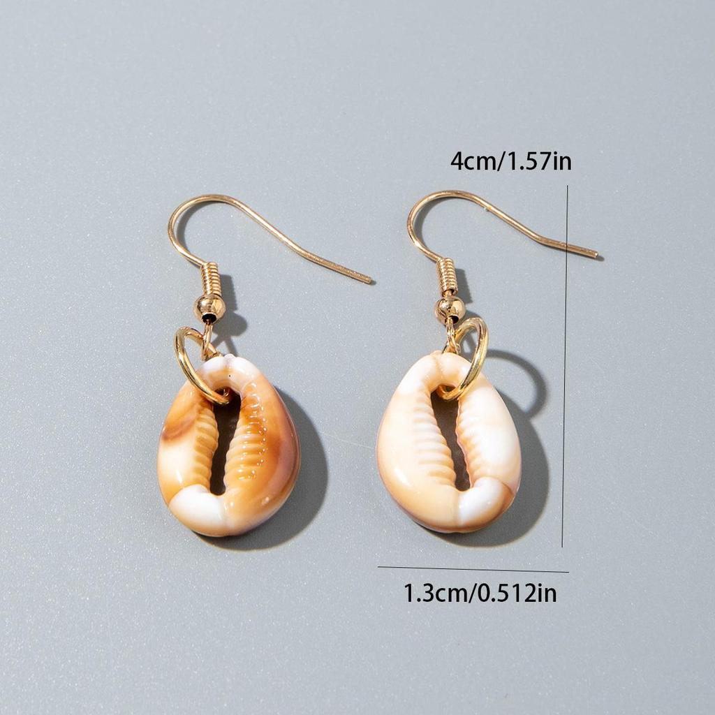 Exquisite Compact Beach Vacation Style Acrylic Starfish Shell Pendant Earrings for Women Jewelry Gifts, Daily Matching Earrings