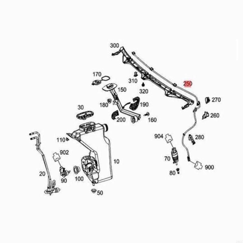 28GC Windshield Washer Nozzle Jet Hose with Heated Automotive Accessories for W205 2058600192 Windscreen Washer Hose Assembly
