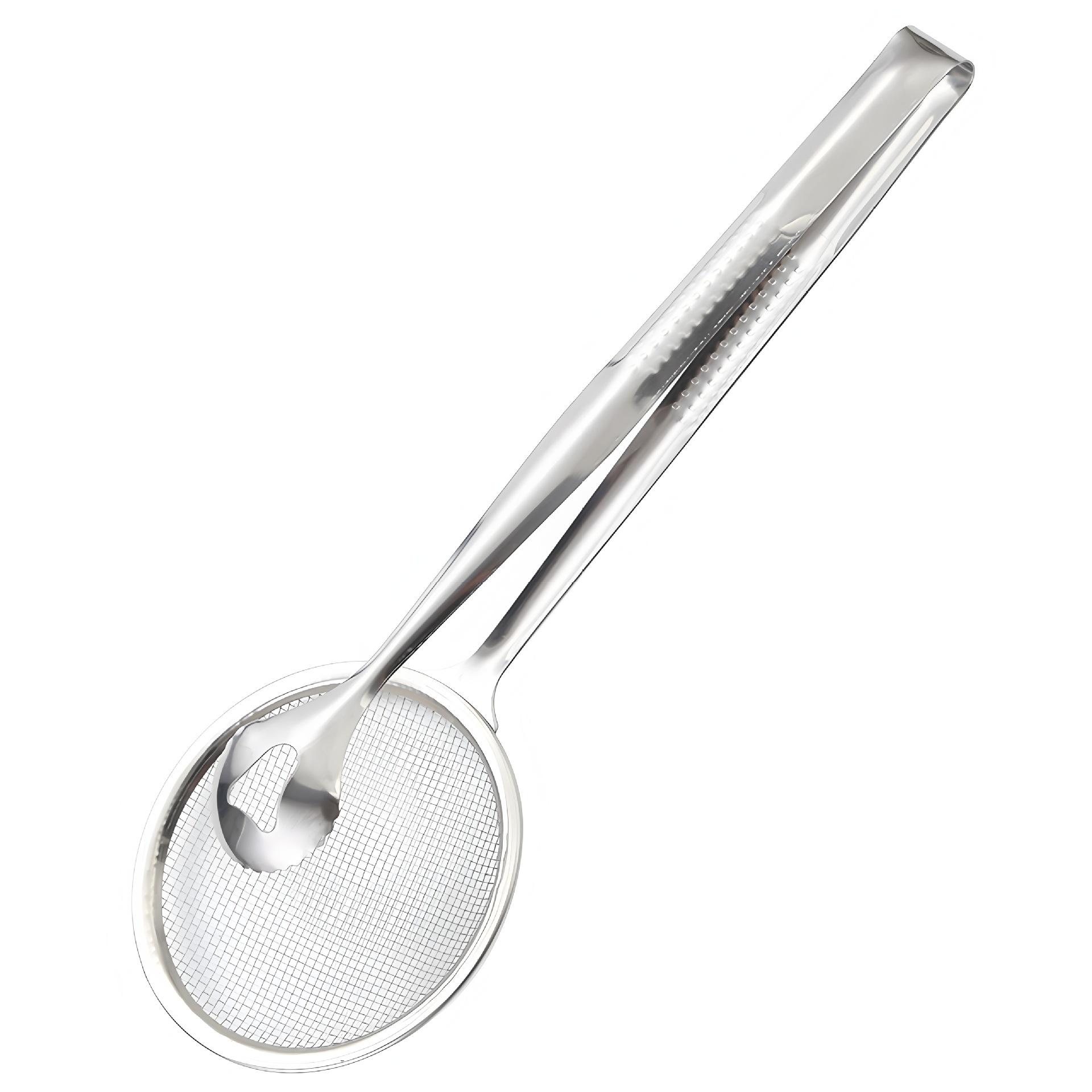 

Stainless Steel Oil Skimmer Sieve with Mesh Filter and Draining Clip for Kitchen No
