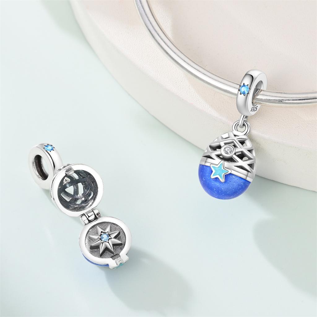 925 Silver The Easter Egg Pendant Can Be Opened Rabbit Charms Bead Fit Original Pan Bracelets Women DIY Fine Jewelry Party Gift