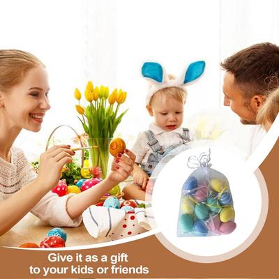 Petits Oeufs de Pâques 12X Oeufs de Pâques Jouets Décorations Colorées Réutilisables Accessoires de Scène de Fête de Printemps Oeufs de Table Saisonniers Décorations Pour