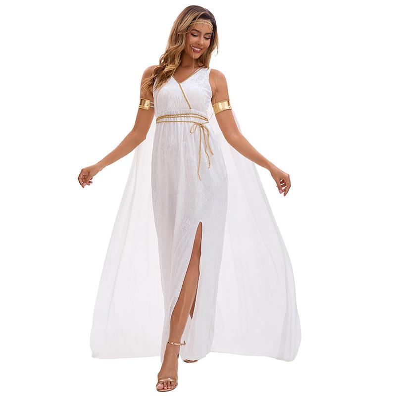 Greek Muse Costume White Dress Ancient Greek Mythology Theme Costume Halloween Costume Athena