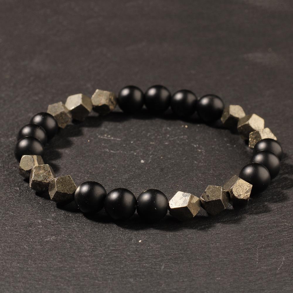 

Sports Beads, European And American Retro Crystal Bracelets, Women S Rhombus-Shaped Faceted Pyrite Bracelets.