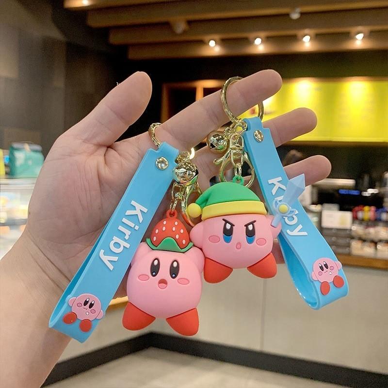 Cute Kirby Star Dripping Glue Keychain Car Backpack Cartoon Figure Pendant Bag