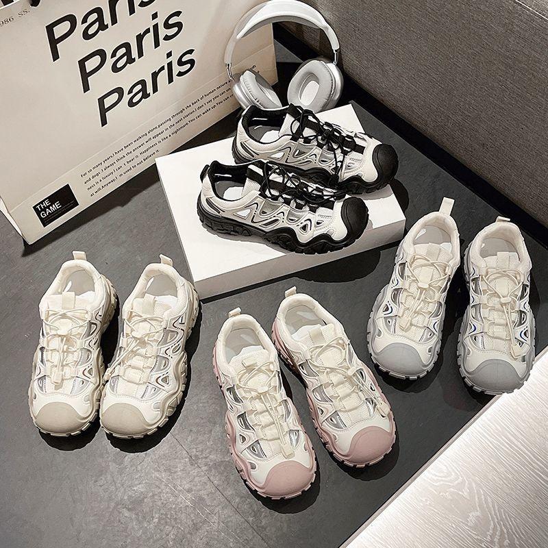 thick-soled ugly cute hollow sports sandals women's summer breathable versatile single shoes lightweight sports casual hole shoes