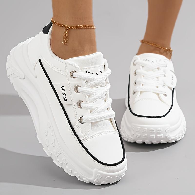 Small White Shoes Female 2025 Spring New Students Casual Street Shoes Female Thick Bottom Heightening Plate Shoes