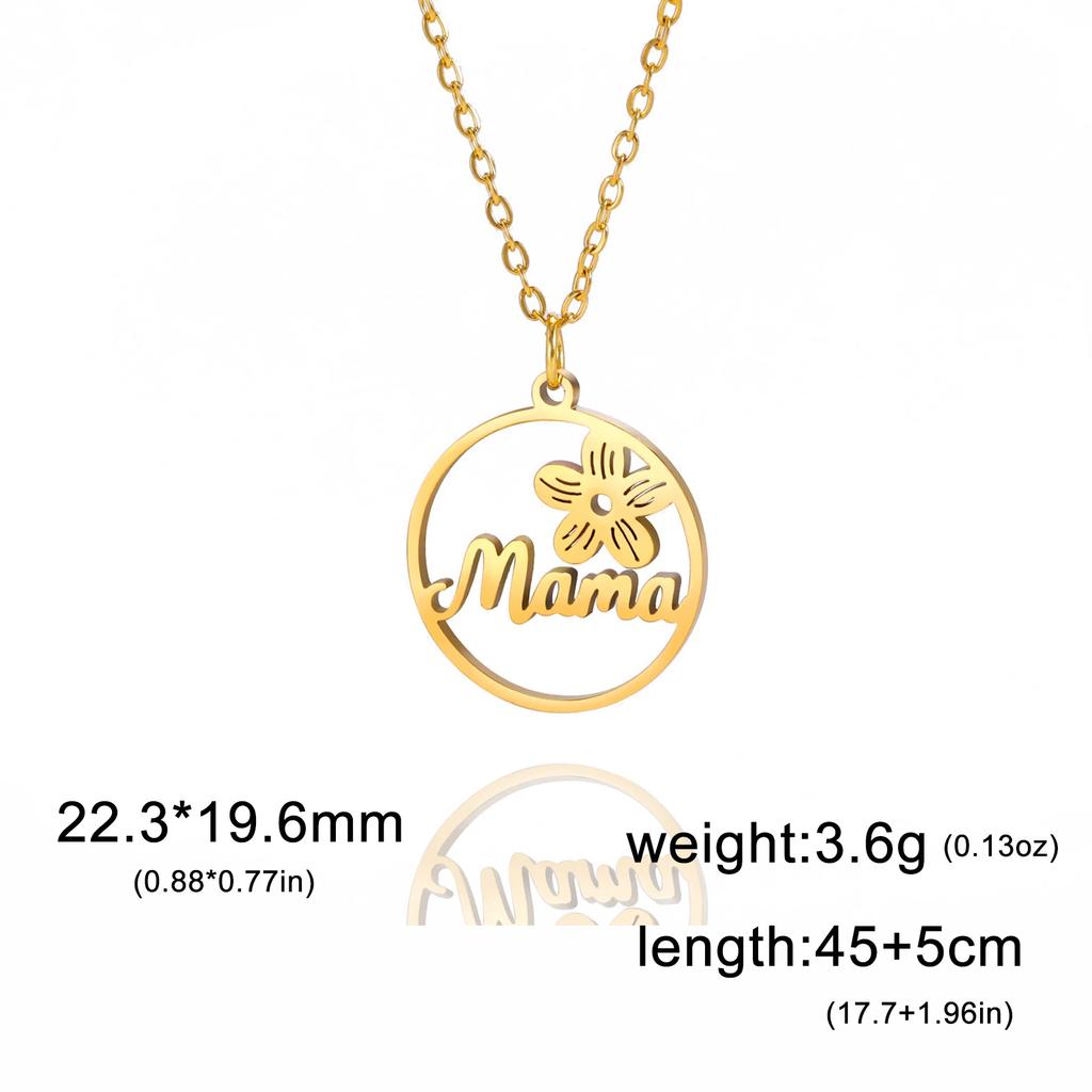 Collana con ciondolo a forma di lettera "Mama" per donna, in acciaio inossidabile, girocollo, alla moda, regalo per la festa della mamma.