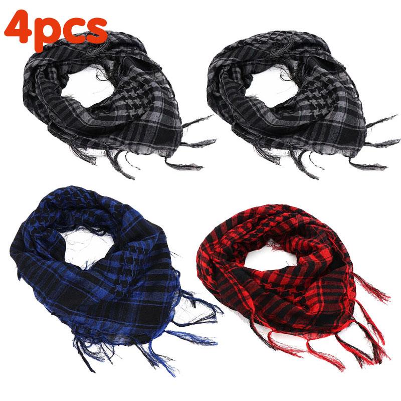 134Pcs Unisex Lightweight Plaid Fringed Arabian Desert Scarf Soft Tactical Scarf Men Ladies Turban Shawl Airsoft Pain