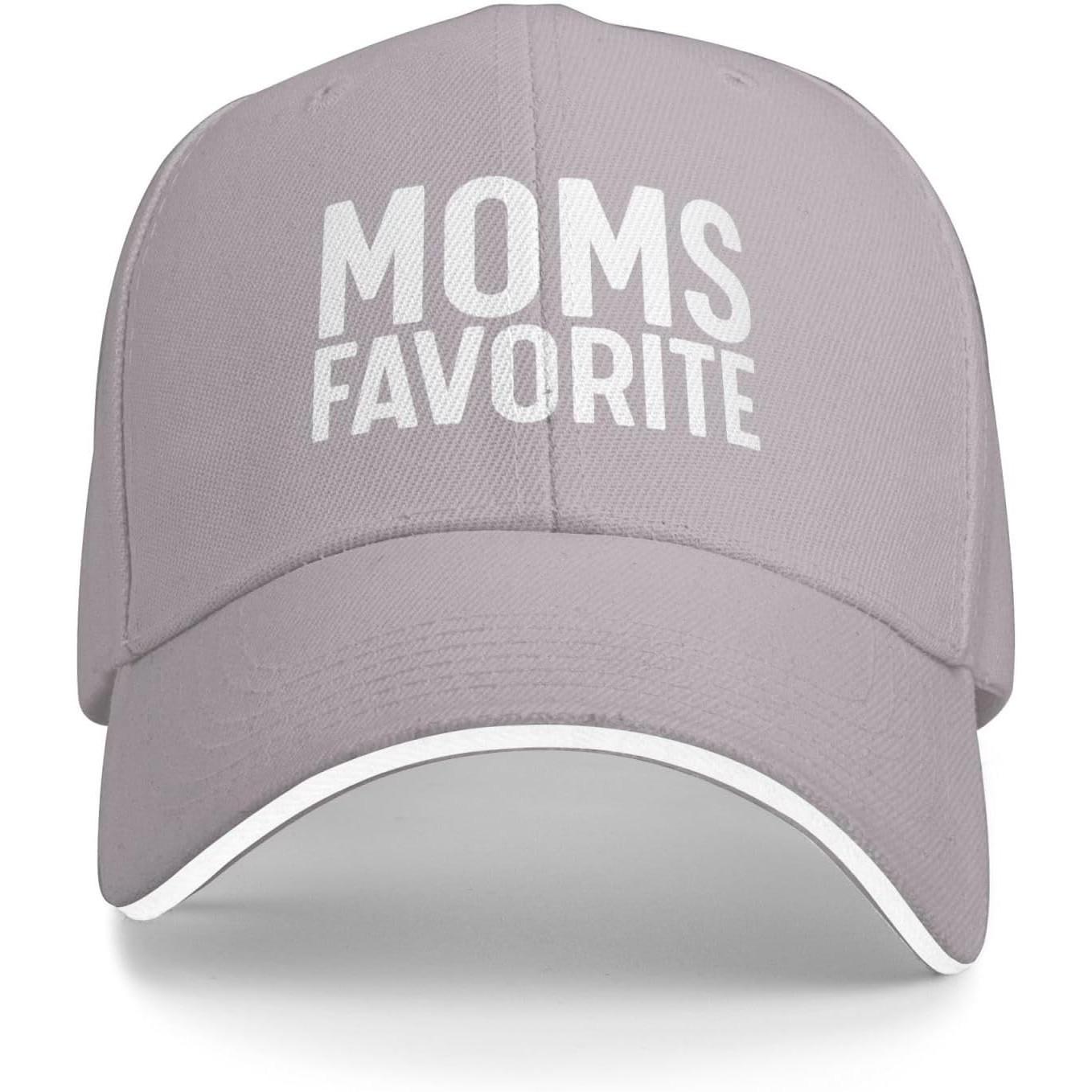 Moms Favorite Baseball Cap Polyester Casual Adjustable Sun Protection Hat for Adults Adjustable серый