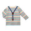 MIKI HOUSE Double B Long Sleeve Striped Bear Made in for Boys and Multicolor T-Shirt, Design, Lightweight, Japan, Girls, Baby, Kids, Children's
