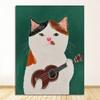 Piano Girls Canvas Posters and Prints Figure Creative Wall Pictures for Living Room Decoration Cartoon Cat Painting Art