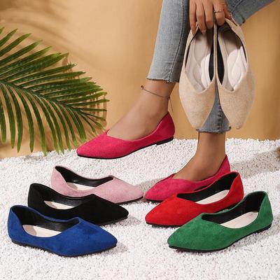 Bailarinas de Punta Fina - Zapatos de Mujer Casual Slip-on de Moda Europea y Americana, Tallas Grandes