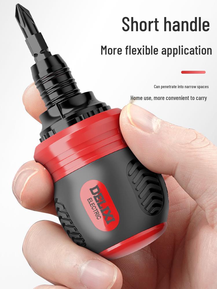 Delixi Double-headed Ratchet Screwdriver Set - Multi-functional Telescopic Torx, Phillips, and Slotted.