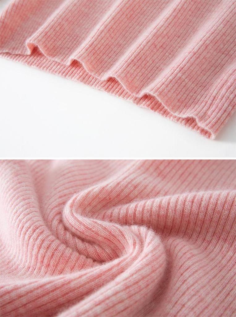 Women's Ribbed Wool V-Neck Sweater, Slimming Fit, Autumn/Winter Pullover