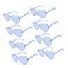 8 Pairs Heart Sunglasses PC Lens Novelty Frameless Heart Shaped Glasses for Women Beach Party Blue