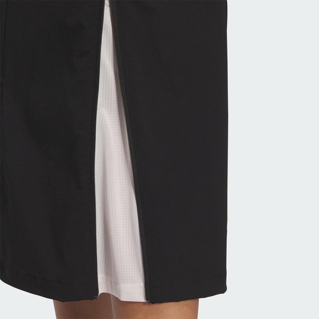 Adidas Womens Solid Color Side Zipper Elastic Waist Long Skirt Women Skirts Black IM8985