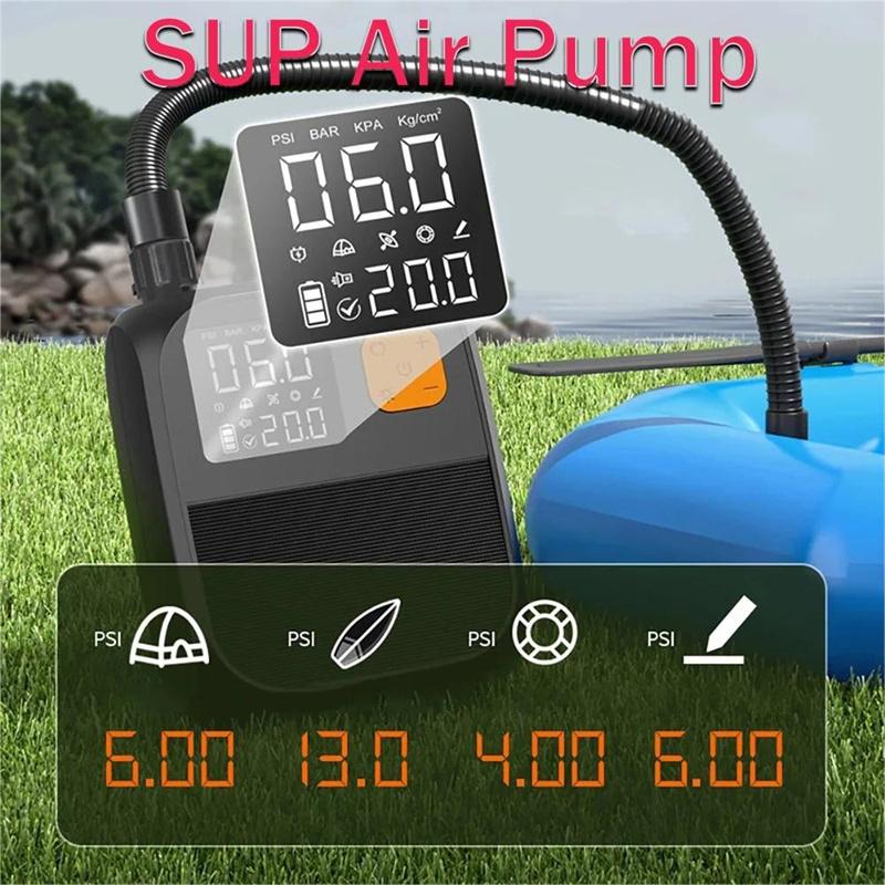 SUP Boat Accessories 25PSI High Pressure Portable Air Compressor Stand Up Paddle SUP Pump Electric Air Pump