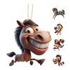 Funny Horse Acrylic Car Rearview Ornament 2D Flat Cartoon Prank Horse Automotive Interior Hanging Accessory for Tree Door Window Decor