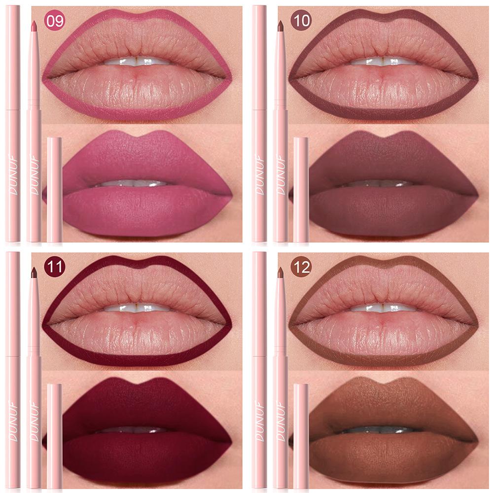6 sztuk/zestaw konturówka do ust Nude Lip Liner Set wodoodporna matowa szminka o długotrwałym działaniu błyszczyk odporny na rozmazywanie łatwa aplikacja prezent dla każdego rodzaju skóry