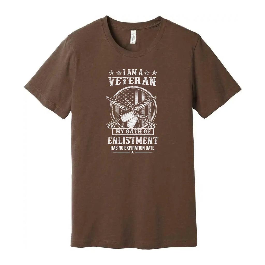 I Am a Veteran Unisex Graphic Tee With Oath Of Enlistment Has No Expiration Date