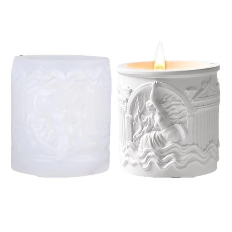 

Epoxy Candle Mold Silicone Vase Mold Gypsum Cup Making Mould DIY Gypsum Cup Mold білий