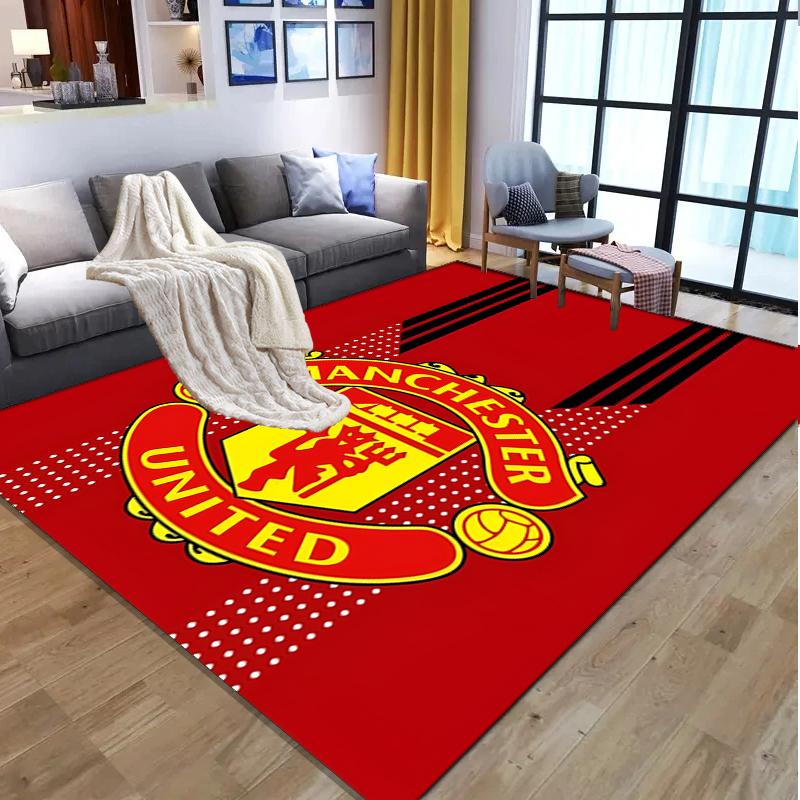 Tappeto con Fantasia Manchester United F.C., Tappetino da Interno/Esterno, per Picnic, Sala Giochi, Camera da Letto, Ufficio, Soggiorno, Tappeto Decorativo per la Casa, Regalo di Compleanno