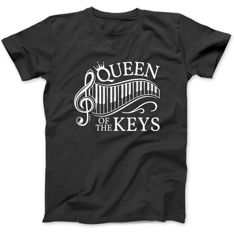 

Queen of The Keys Piano Player Pianist T-Shirt Sweatshirt Hoodie for Men Women Kids Made in Canada Black XXXXXL різнокольоровий