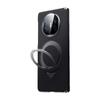 Luxury Cowhide Matte Leather Case for Honor Magic 7 Pro with Strong Magnetic Rotating Ring Holder and Folding Hinge Cover