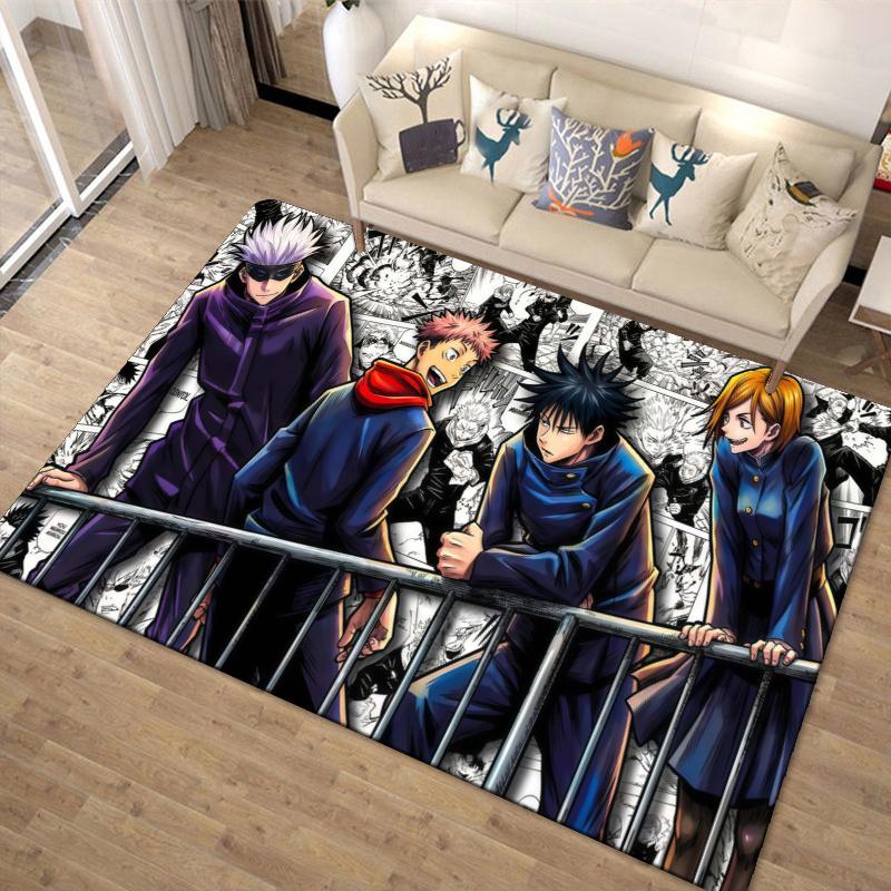 Jujutsu Kaisen Anime Carpet Rug for Living Room Bedroom Home Sofa Decoration,Kids play Non-slip Floor Mat