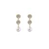 Elegant Retro Zircon & Pearl Diamond Earrings for Women – French-Inspired High-End Design