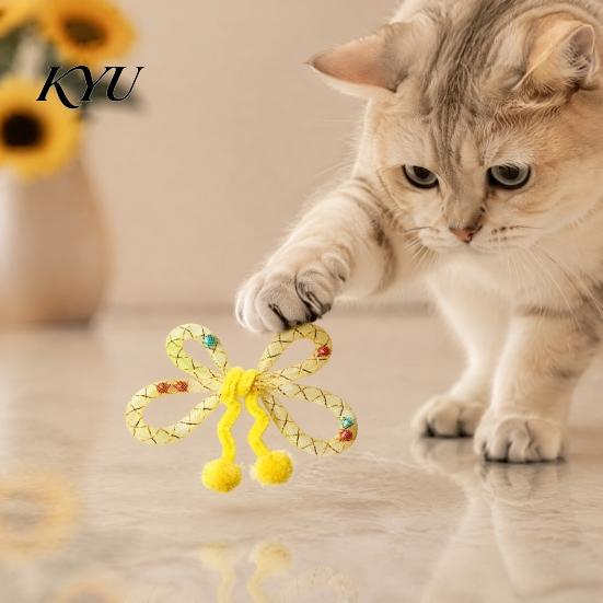 Soft Lightweight Cat Kicker Toys Mesh Tube Toy, Butterfly Shape Interactive Chew Toy with Bells Indoor Exercise And Plush Balls, Flexible for