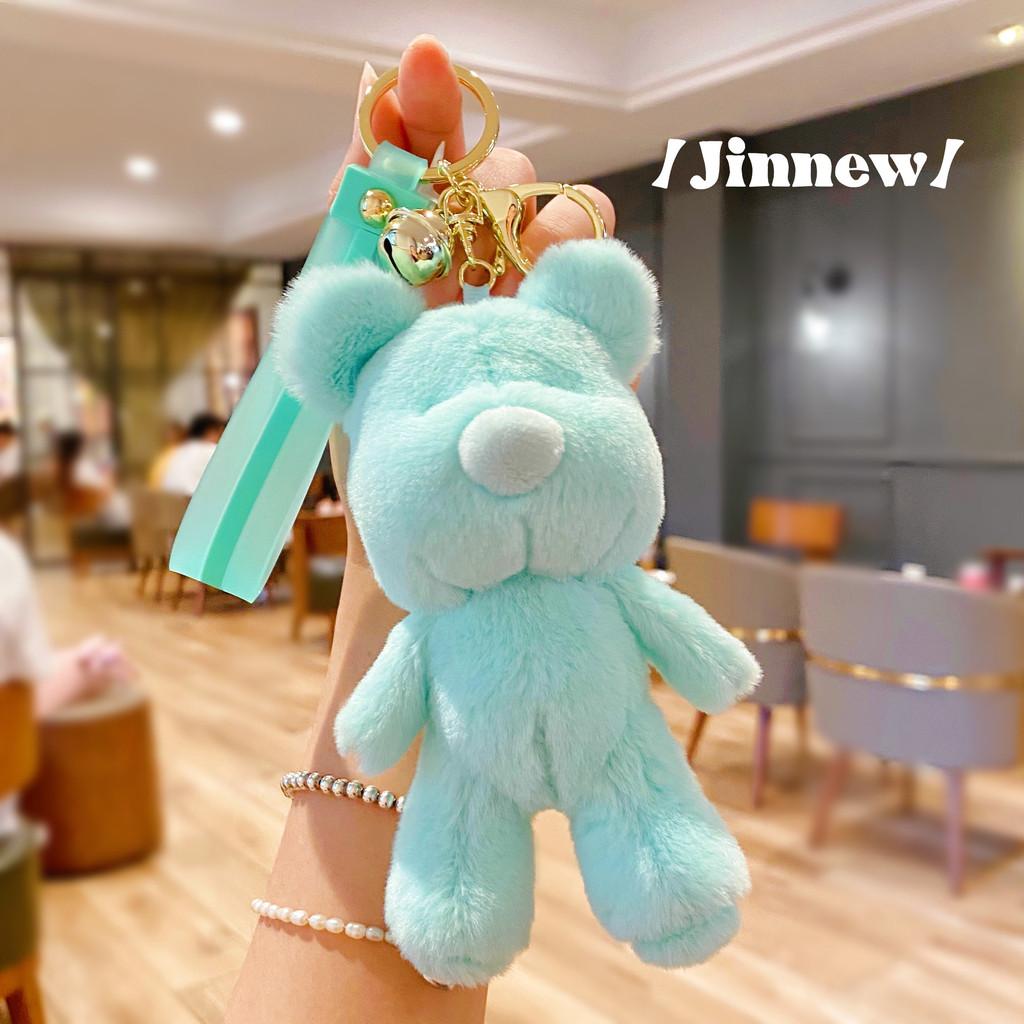 

Candy Delightful Colored Plush Bear Keychain Cute Cartoon Pendant For Girls Stylish циан