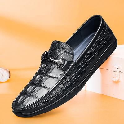 Fashion Luxury Designer Shoes Genuine Leather Loafers Mens Crocodile Embossed Casual Genuine Leather Shoes Italian Shoes Moccasins Shoes