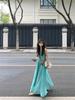 French Hollow Suspender Dress Women's Summer Seaside Vacation Wind Beach Skirt Pleated Lazy Relaxation Long Skirt