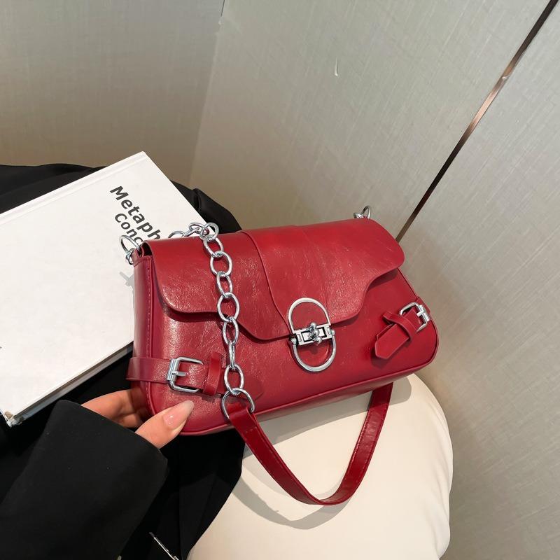 Summer new Spice Girl locomotive armpit bag fashion lock shoulder messenger bag simple handbag