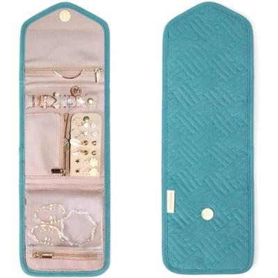 Polyester Jewelry Storage Roll Bag Cotton Large Capacity Foldable Jewelry Organizer Zippered Pocket Jewelry Display Organizers