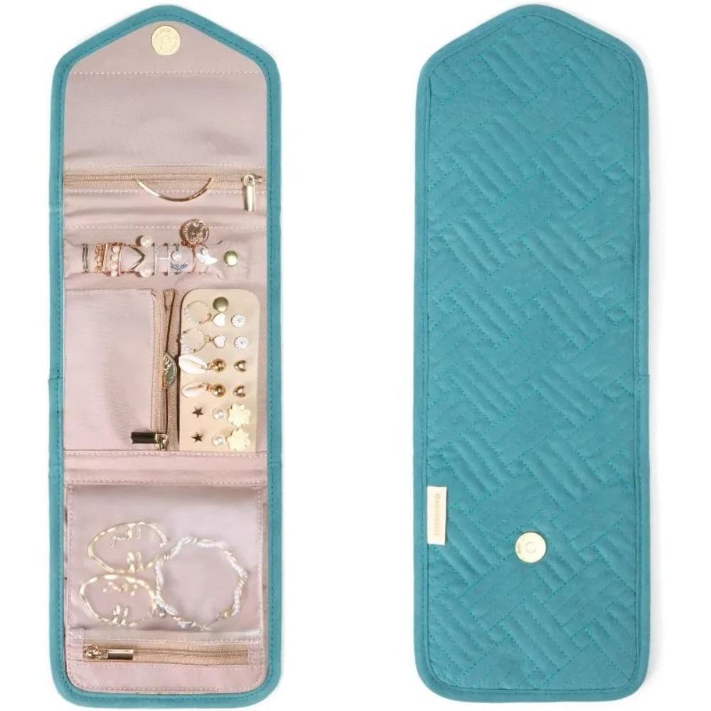 Polyester Jewelry Storage Roll Bag Large Capacity Roll Jewelry Organizer  Cosmetic Storage